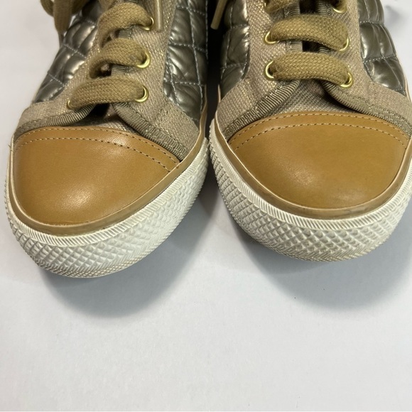 TORY Burch Caspe Lace Up Sneaker in Platinum Wheat Orange - Picture 9 of 14